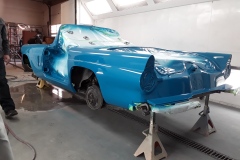 1956 Ford T-Bird  Peacock Teal Blue in the paint booth
