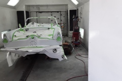 1956 T-Bird masked ready for custom paint