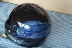 Blue flame car helmet