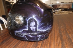 Purple warrior women helmet side one