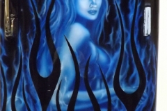 Close up of the woman on this full size Admiral fridge