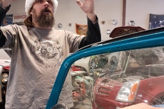 Class is in session!  "Roping in" glass for 1956 T-Bird is very different than modern windshields!