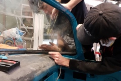 #teamworkmakesthedreamwork  Learning a new skill like "roping in" a windshield is always better with a partner.